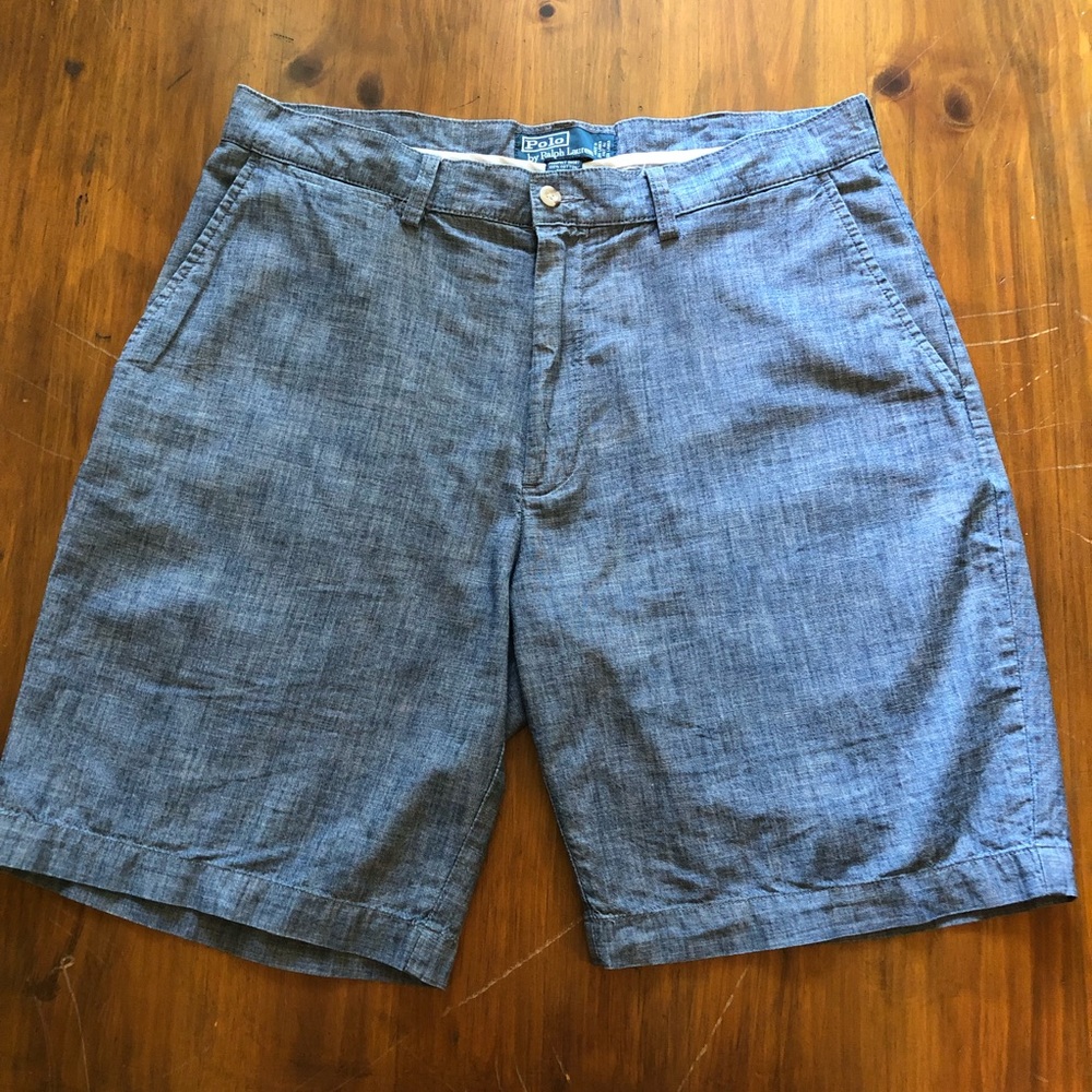 Ralph Lauren Polo Blue Chambray Prospect Shorts 34